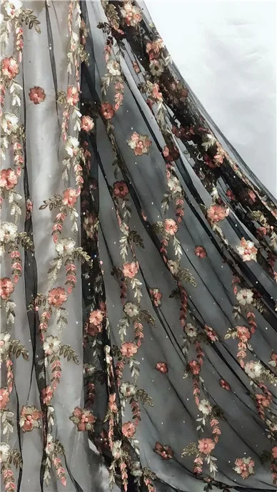Beautiful India Women Wedding Lace Fabric African beads Net Laces Bride And Groom Dress Fabrics Ankara Mesh Tulle Voile | Дом и сад