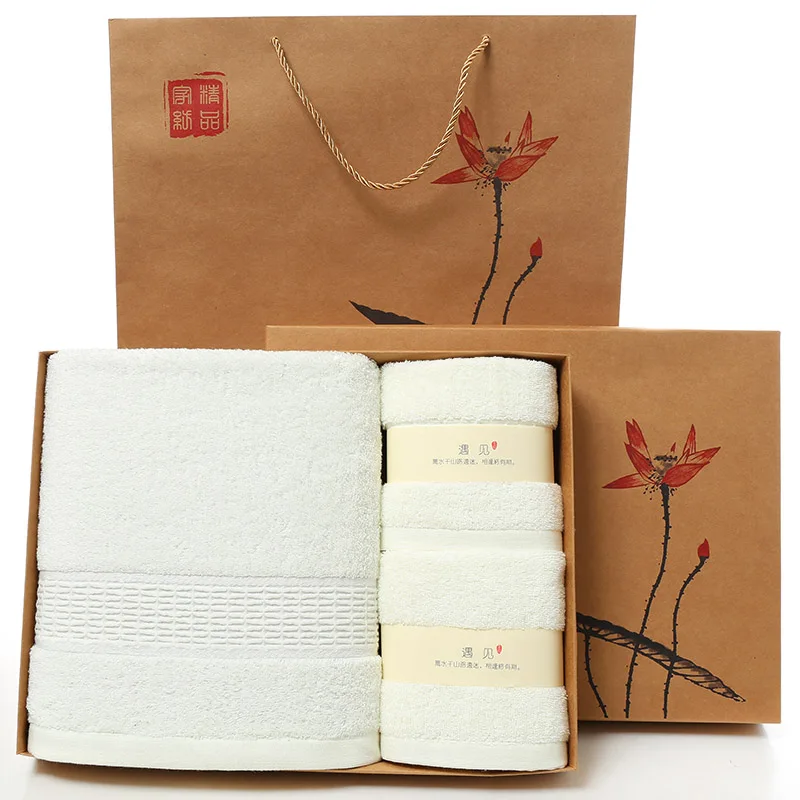 19 Wedding Bath Towel 3piece Gift Box Set Moon Red Birthday Group Buy Back Gift Companion Gift Pure Cotton Custom Wholesale B6T673 - Цвет: 19