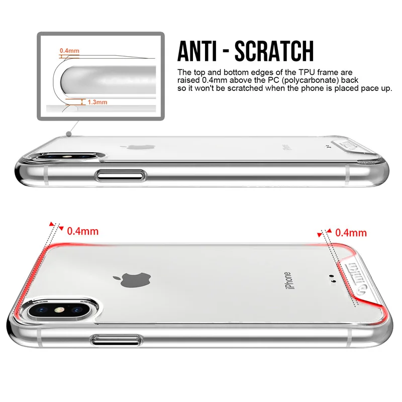 Прозрачный Гибридный чехол TOIKO Chiron из поликарбоната и ТПУ для iPhone X XS MAX XR