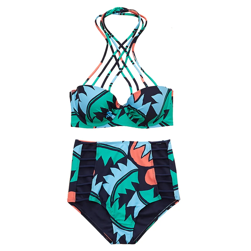 New Female 2016 Bikinis Padded Swimwear suits Swimsuit Lady Print swimwear Sexy Women Bandage Bikini Set Woman Bathing suit |