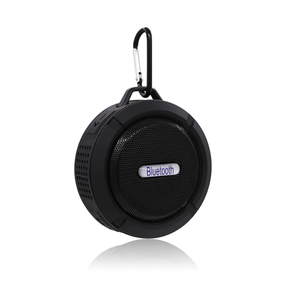 Черный Портативный мини присоска громкий динамик водонепроницаемый открытый Bluetooth динамик Душ звуковой ящик беспроводной сабвуфер для телефона ПК ноутбука - Цвет: Черный