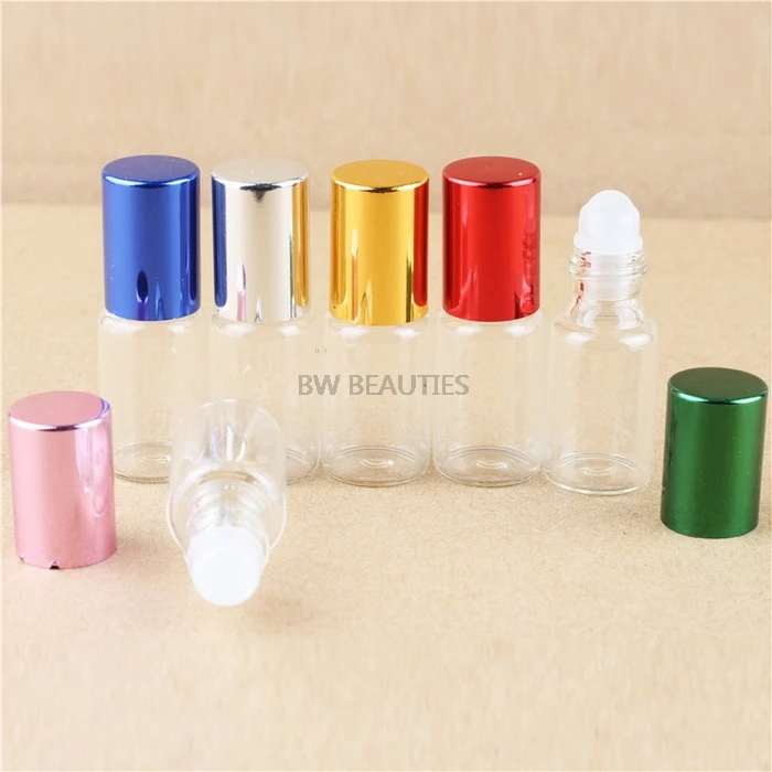 

5ml empty mini glass roll on bottle for essential oils,refillable perfume containers with roller ball