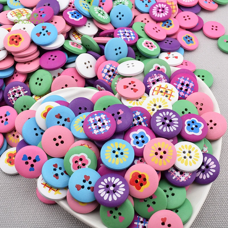 Chainho Mix 4 деревянная кнопка с отверстиями DIY Скрапбукинг лоскутное