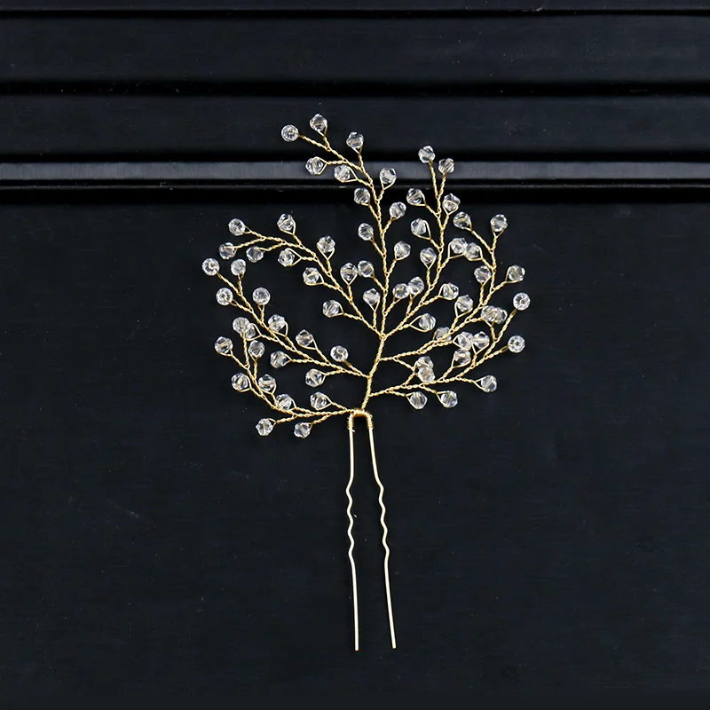 Заколки для волос золотого цвета 1 шт. Ювелирное Украшение невесты свадебные