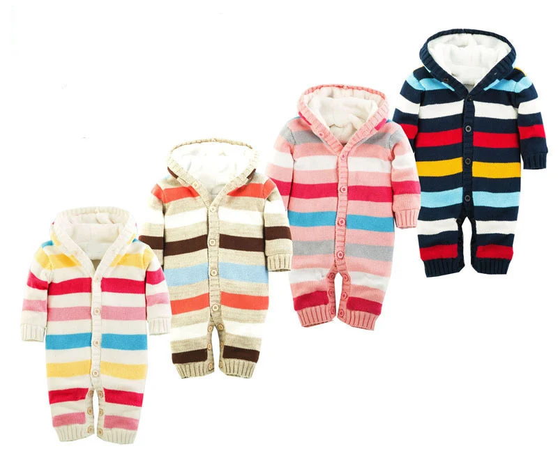 

Baby girl Romper Knitted Sweater Christmas Deer Outwear Baby boy Rompers Winter Thick Climbing Newborn Clothes