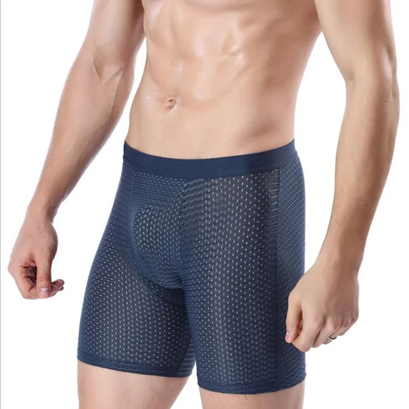 Марлевые шорты, боксеры, Длинные мужские Ethika, мужское нижнее белье, сетчатые боксеры, шорты, нижнее белье, дышащие, плюс трусики большого размера, нижнее белье