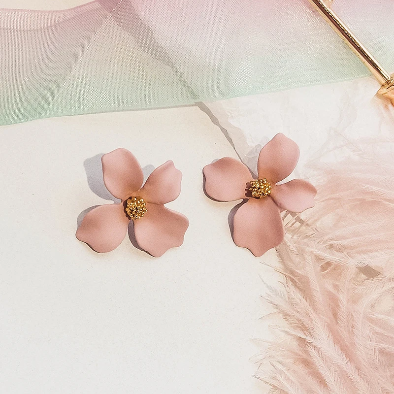 New Fashion Red Green Blue Yellow White Colors Flower Shape Bohemian Bridal Wedding Studs Earrings For Women Girls Party Jewelry | Украшения