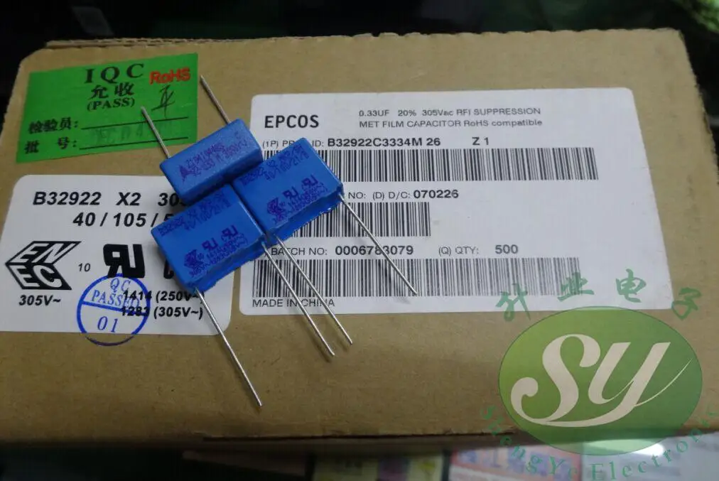 2019 горячая распродажа 20 шт./50 шт. 15MMEPCOS 0 33 uf/305vAC 330nf u33 334 Новый B32922C3334M Бесплатная