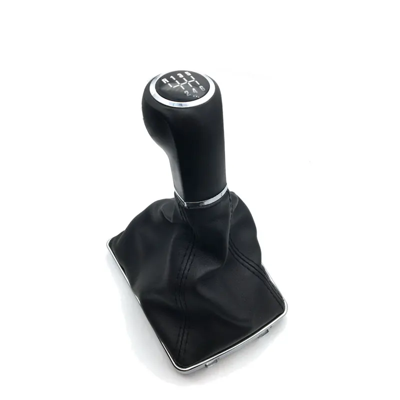 6speed 5/6 Скорость автомобильная ручка переключения передач с кожаные ботинки со вставками хром для Защитные чехлы для сидений, сшитые специально для OPEL ASTRA III H 1,6 VAUXHALL 2004 2005 2006-2010 - Название цвета: 6speed