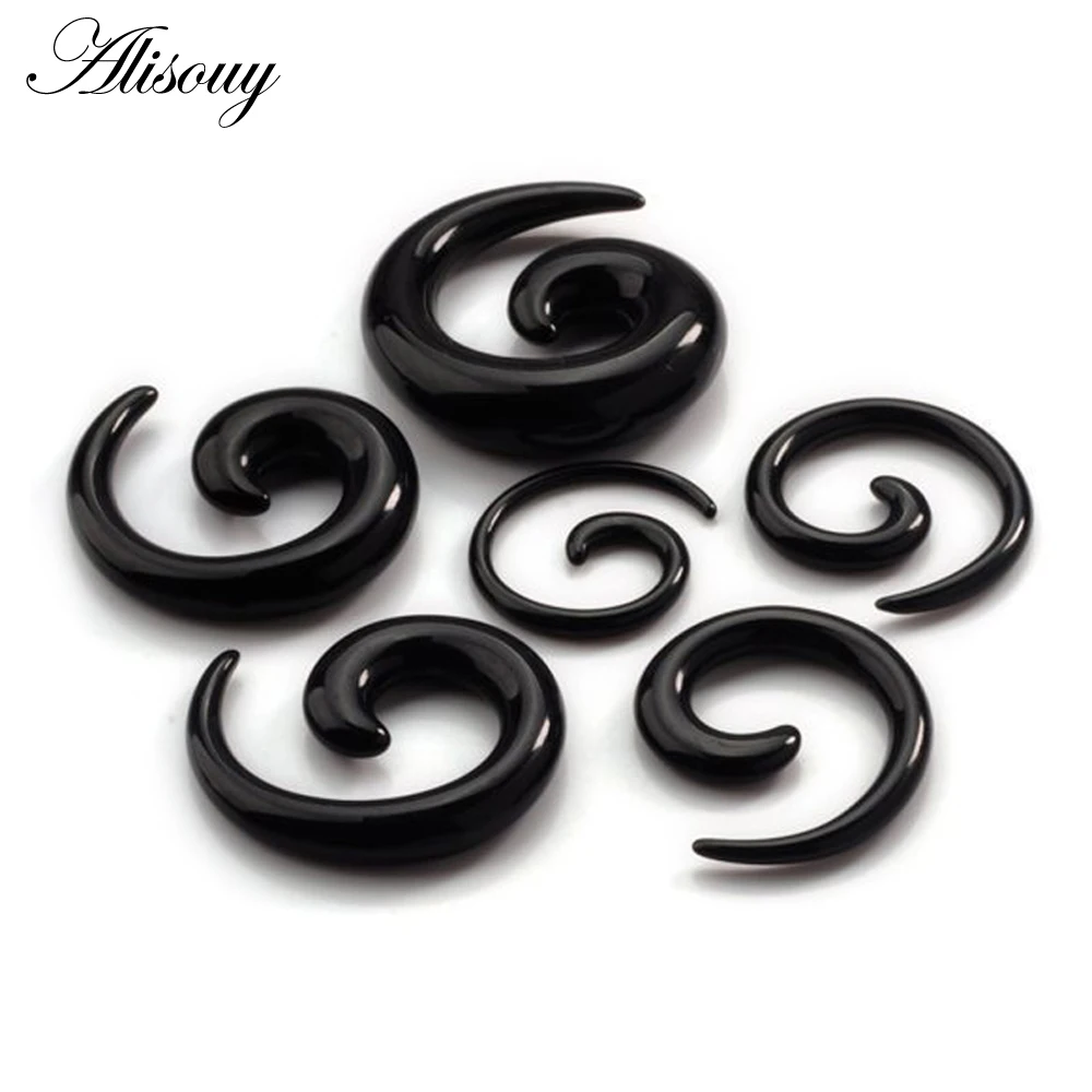 Alisouy 2pcs Acrylic Spiral Ear Plug Stretching Tapers Body Jewelry Wholesale Fake gauges Expander Tunnel | Украшения и