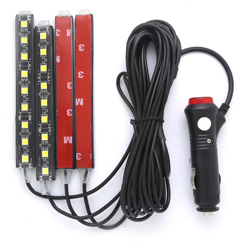 4 шт. 9 светодиодов автомобильный зарядный интерьер напольная атмосферная лампа