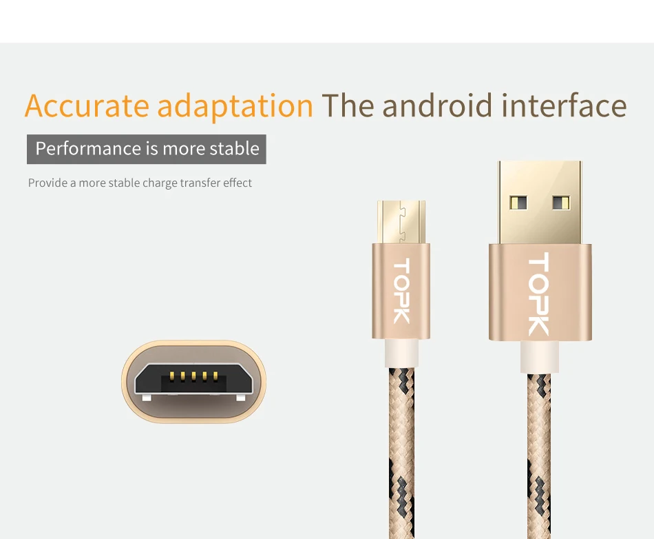 TOPK [3-Pack] Micro USB кабель 2A Быстрая зарядка мобильный телефон кабель синхронизации данных для Xiaomi Redmi 4X samsung Galaxy S7 Кабель зарядного устройства