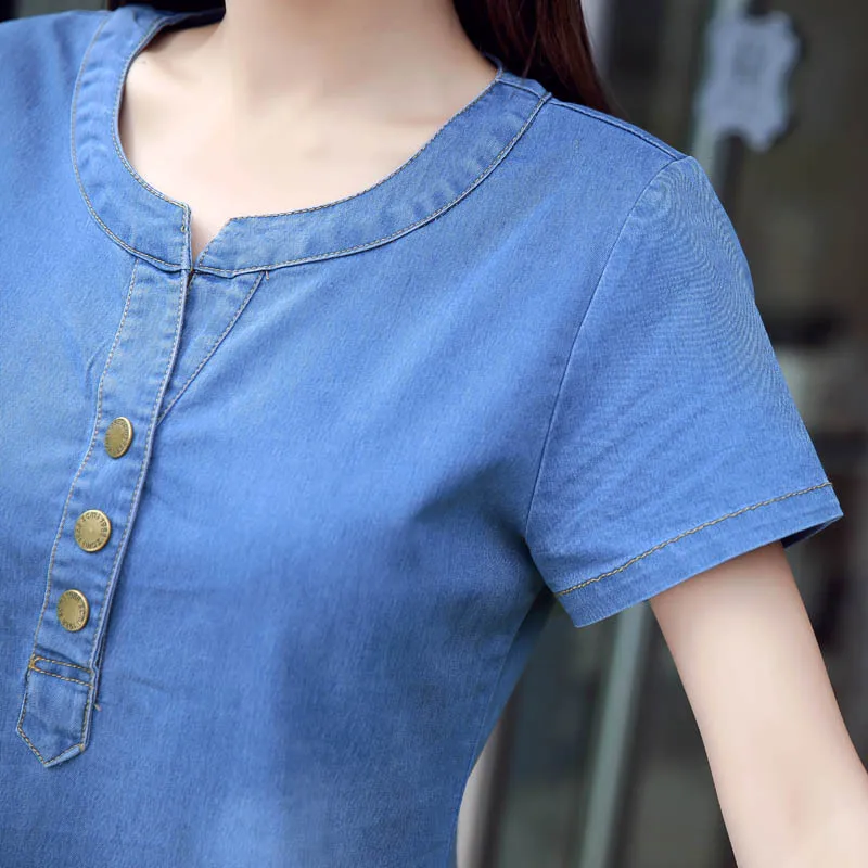 Женское джинсовое платье с пуговицами QAZXSW большого размера в стиле Харадзюку