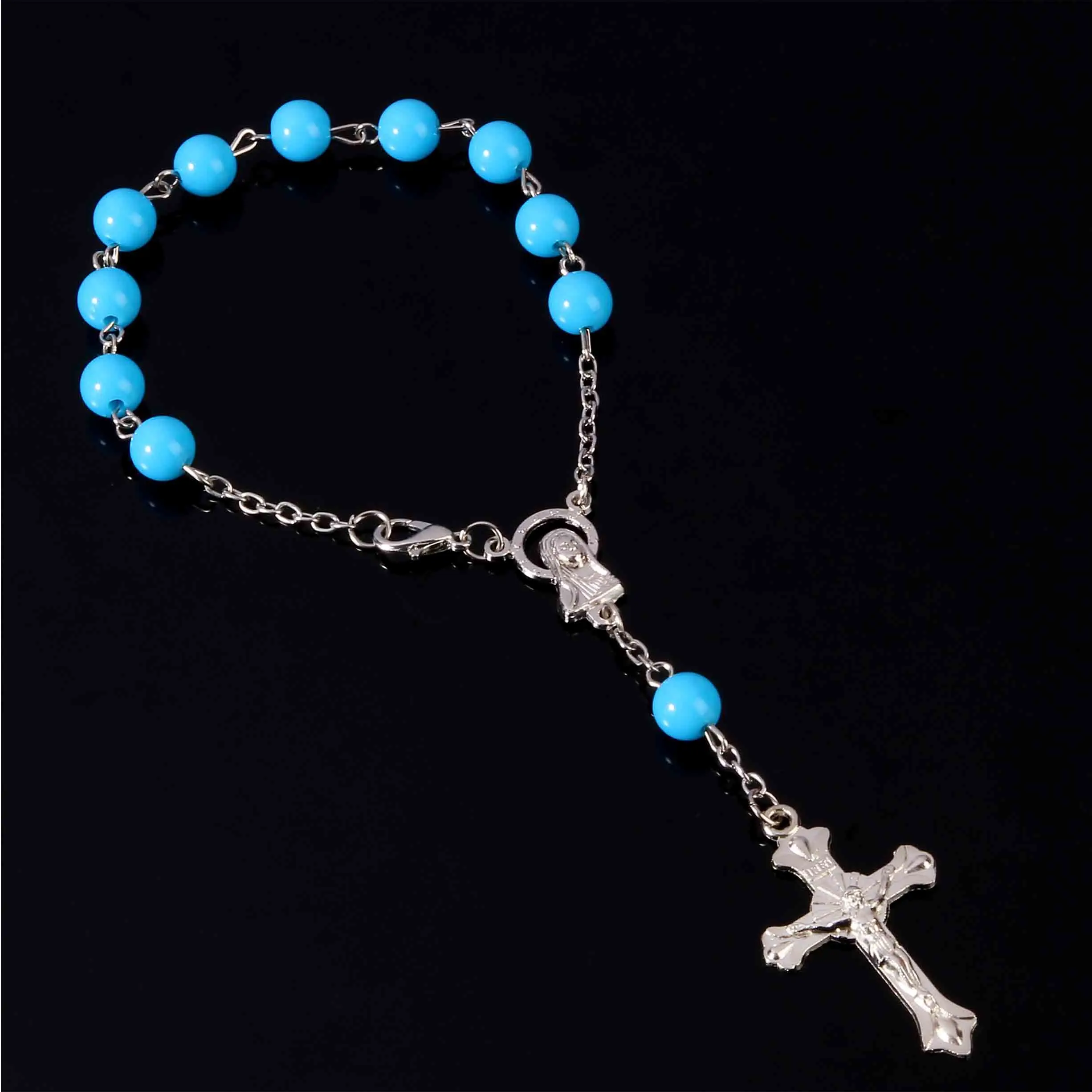 48 Pieces / Religious Bracelet Central Rosary Sacred Compassion Mary Guadalupe Heart Jesus Icon Center Gif | Украшения и