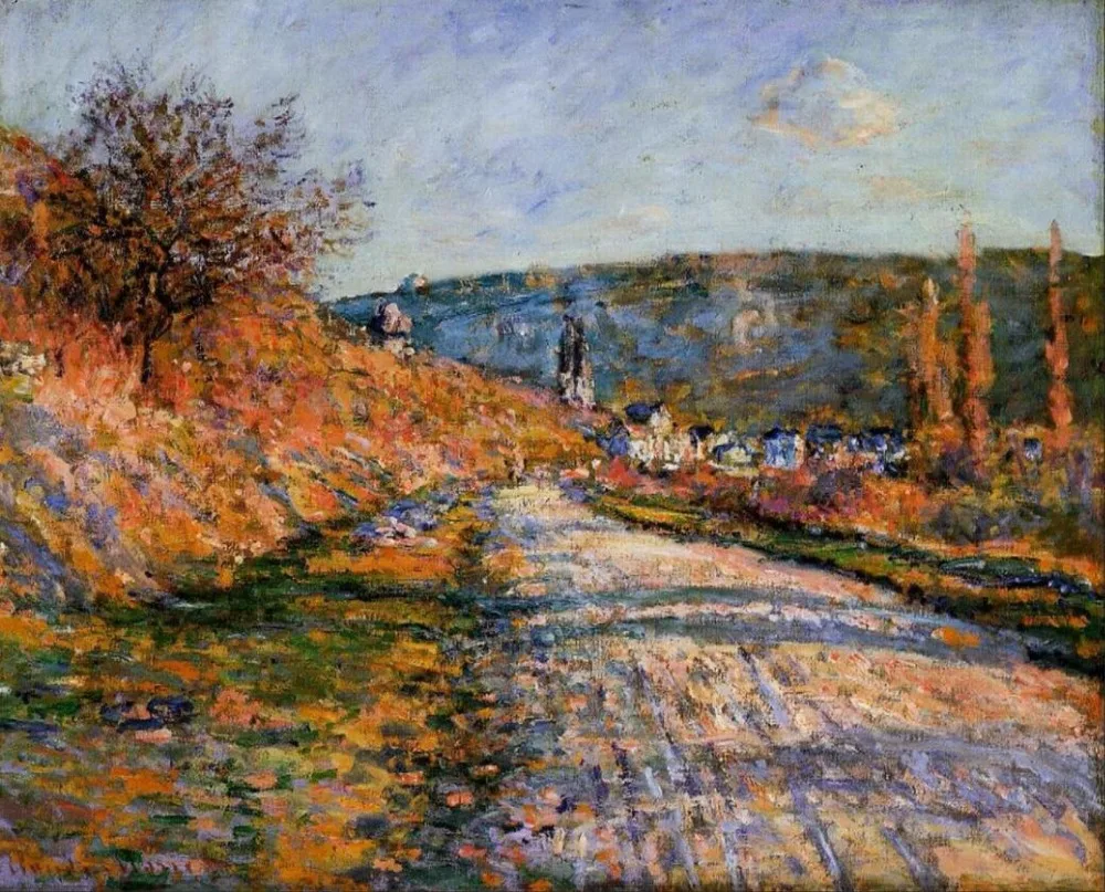 

High quality Oil painting Canvas Reproductions The Road to Vetheuil (1880) By Claude Monet hand painted