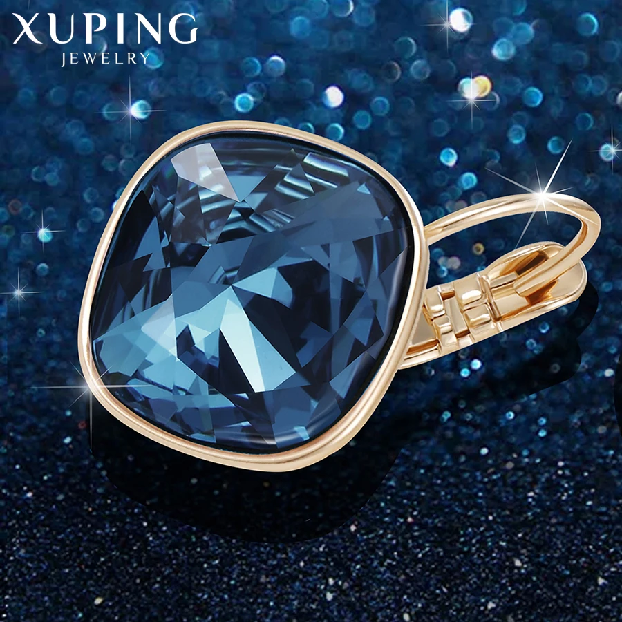 Xuping романтические серьги-кольца с кристаллами Swarovski золотого цвета, изысканные вечерние ювелирные изделия, подарок для женщин и девочек M76/M77/M78-20371