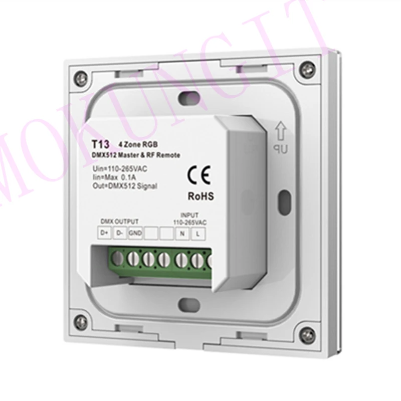 85-265VAC 4 зоны 2,4G RGB Сенсорная панель Пульт дистанционного управления T13 DMX512 Мастер управления 4 зоны RGB пульт дистанционного управления