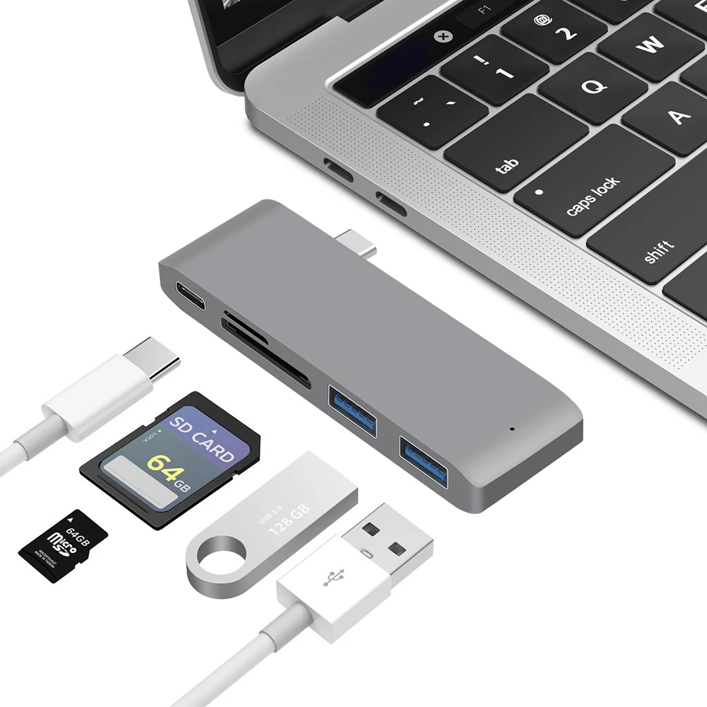 USB-концентратор 5 в 1 Type C на USB 3 0 кардридер для SD/TF-карт | Компьютеры и офис