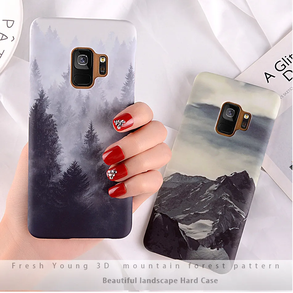 Lovebay чехол для телефона для samsung Galaxy Note 8 9 S8 S9 Plus горный пик лес пейзаж Жесткий PC задняя крышка чехол s для S7 Edge