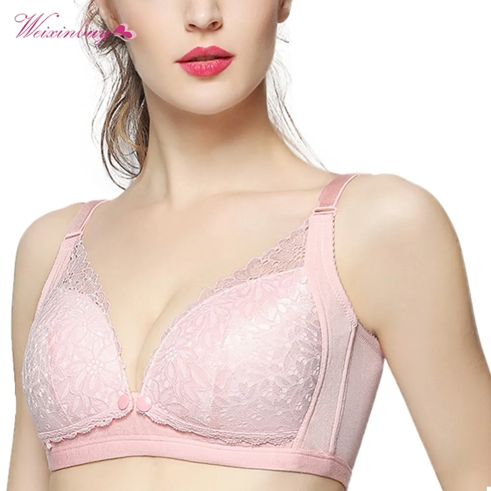 

WEIXINBUY Pregnant women Nursing bra Cotton Maternity bra BreastFeeding Underwear Wire Free Anti Sagging feeding bra Clothes