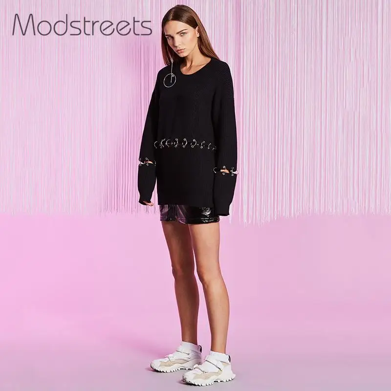 Modstreets/Европейская Женская одежда с круглым вырезом и декоративной талией