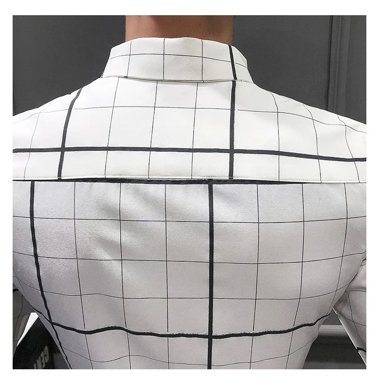 Chemise homme Весна Лето Новая мужская рубашка 2019 уличная мода клетчатая платье