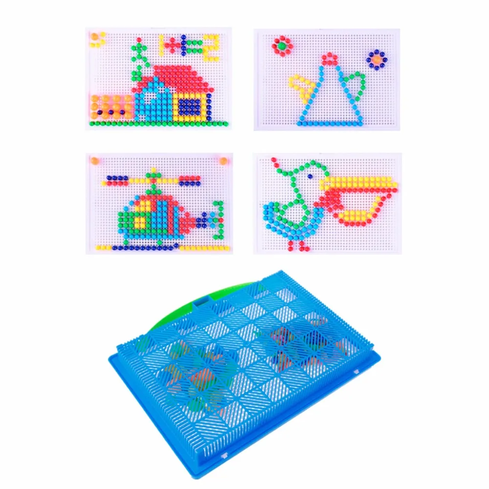 

HBB Children Mushroom Nails Peg Puzzle Jigsaw Puzzle Creative Mosaic Pegboard