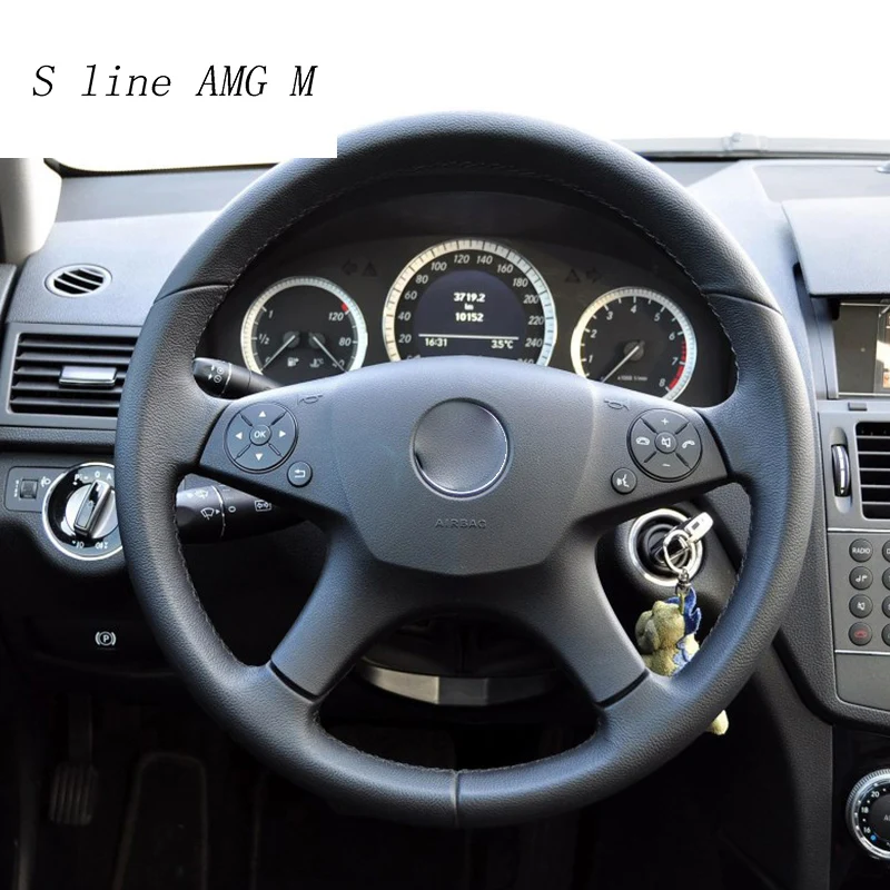 Автомобильный Стайлинг наклейки для крышки кнопок рулевого колеса Mercedes Benz C Class