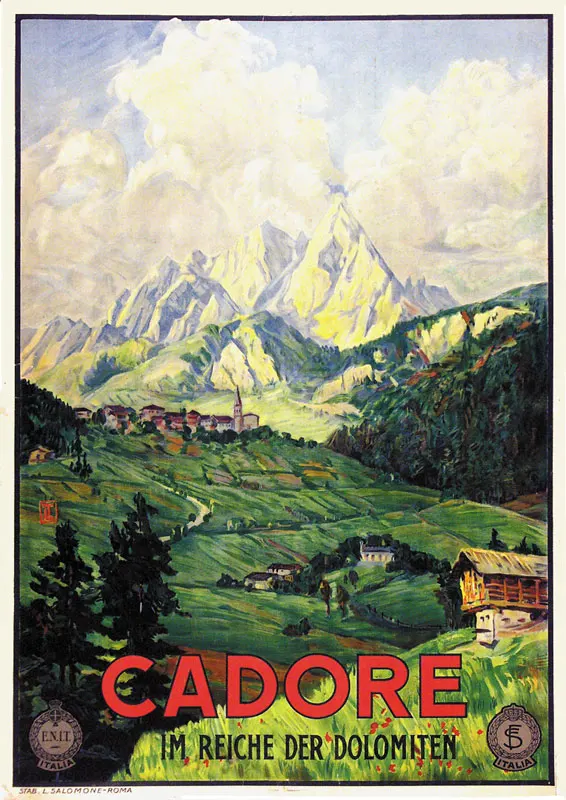 Итальянские туристические постеры для путешествий Cadore Im Reich der доломит