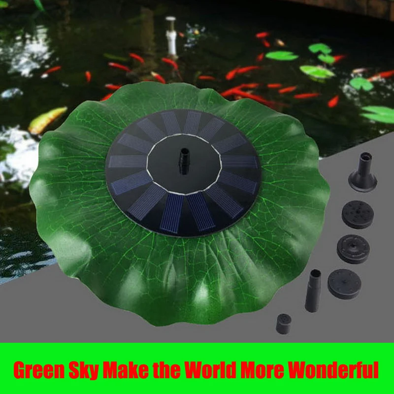 

Max Spray Height 70CM Floating Lotus Flower Leaf Pool Pond Outdoor Solar Panel Home Garden Decoration Water Fountain Garden
