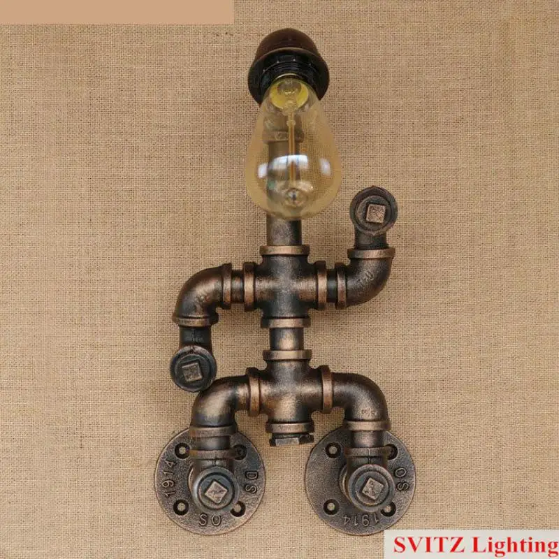 Барная лампа Робот Ретро труба настенный светильник Американский промышленный