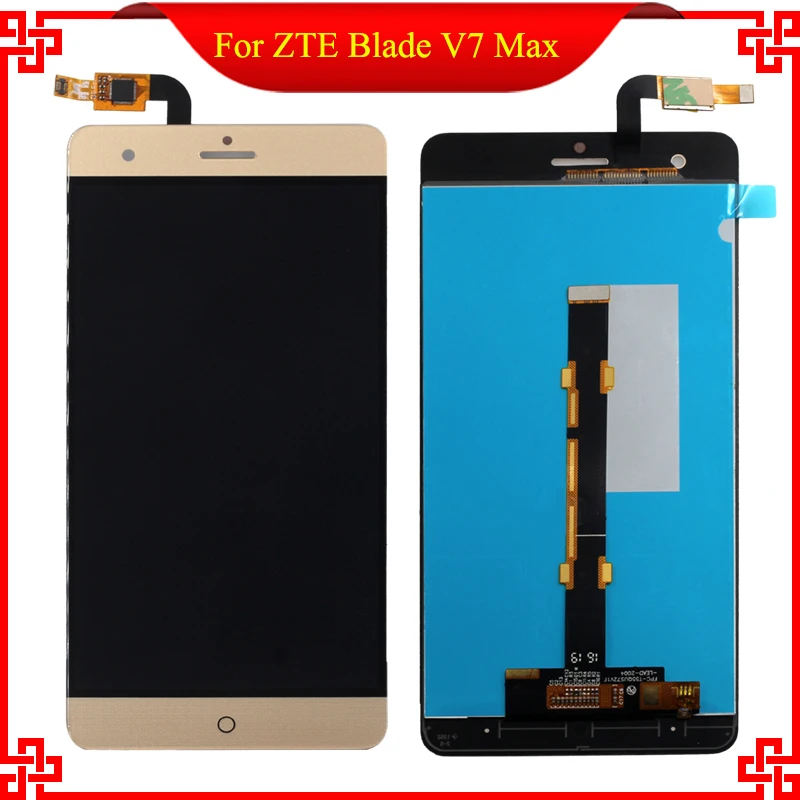 

Золотой 5,5 дюймов для ZTE Blade V7 Max BV0710 Полный ЖК-дисплей + сенсорный экран дигитайзер стекло сборка Замена Бесплатные инструменты