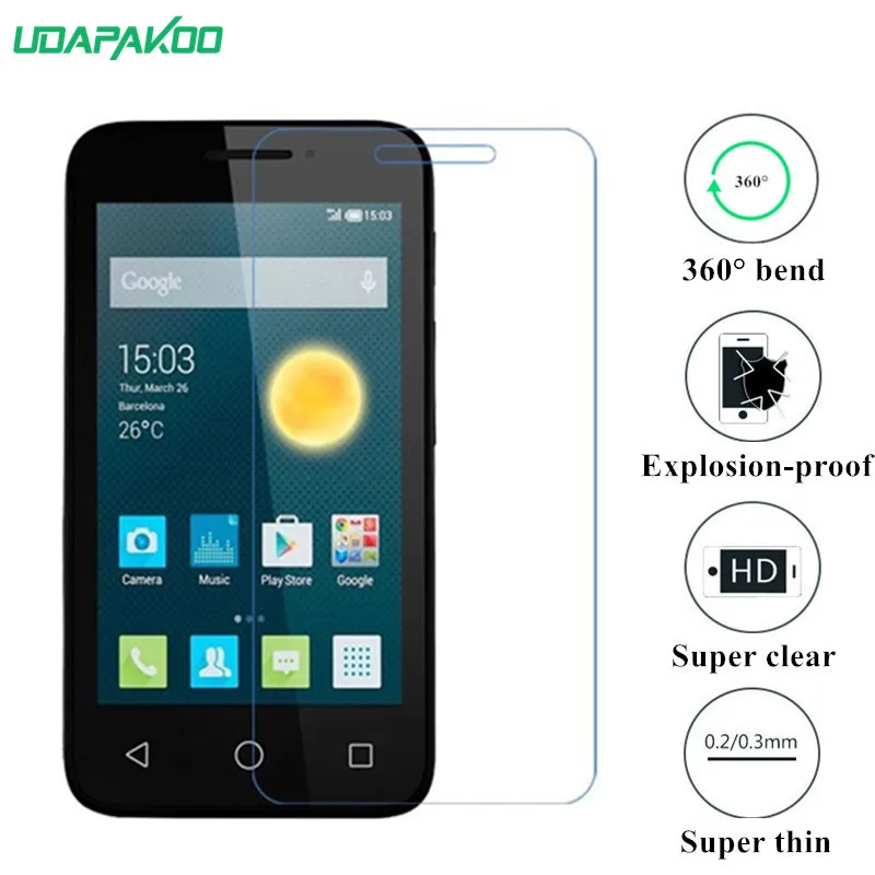 Udapakoo прозрачная пленка из закаленного мягкого стекла для Alcatel One Touch pixi 3 4 дюйма pixi3