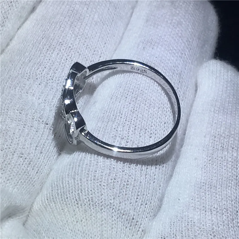Choucong сердце влюбленных настоящее Soild 925 пробы Серебряное кольцо AAAAA циркон