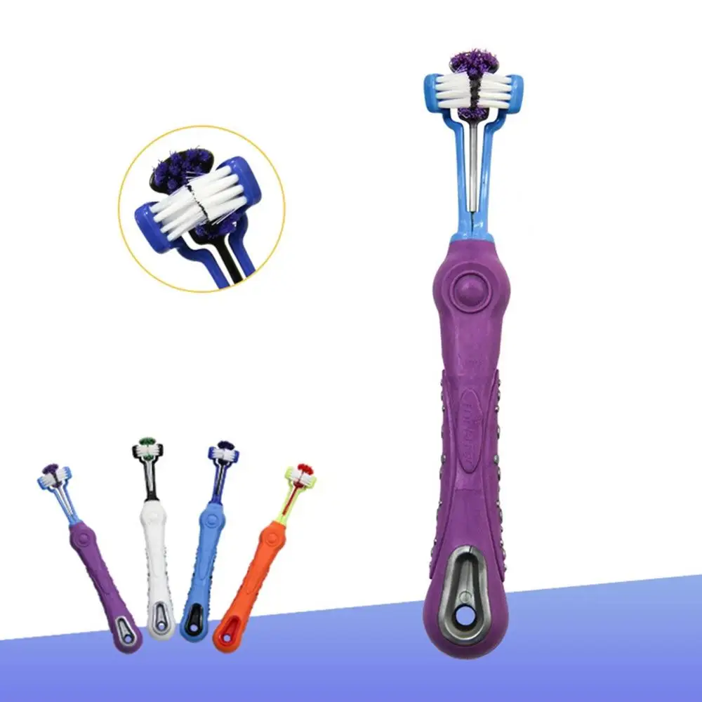 Зубная щетка с тремя зубьями для домашних животных| |