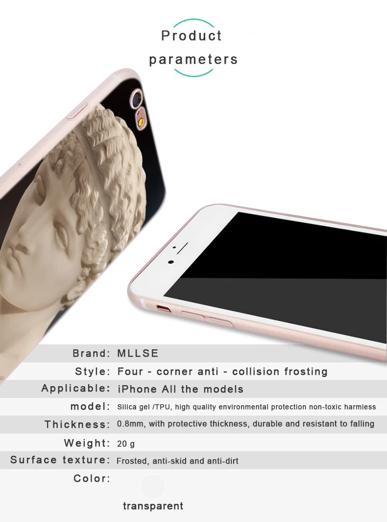 Мягкий чехол из ТПУ для iPhone 13 12 Mini 11 Pro XS Max XR X 8 7 6 Plus SE 2020 S с изображением статуи