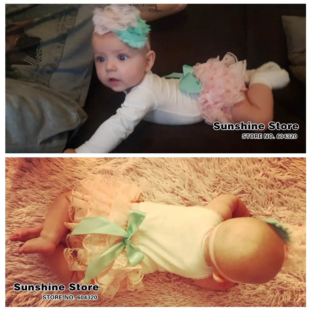 Детские шаровары подгузники с рюшами и повязка на голову для девочек шорты