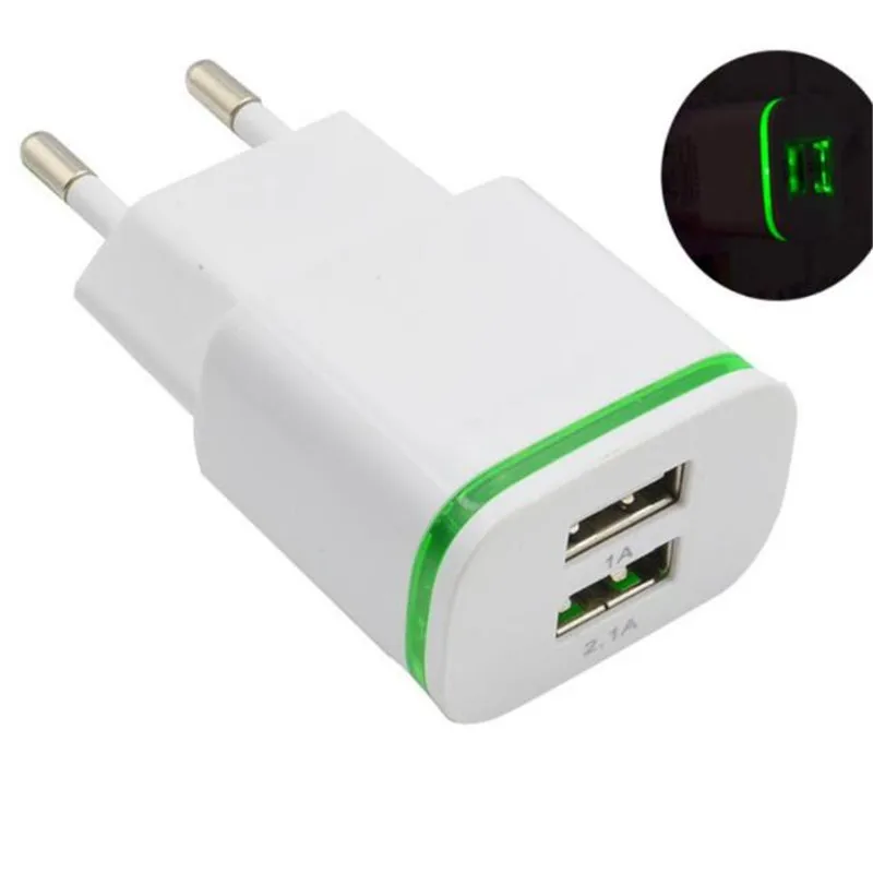 Зарядное устройство UVR со светодиодной подсветкой 2 USB порта 1 А|Зарядные