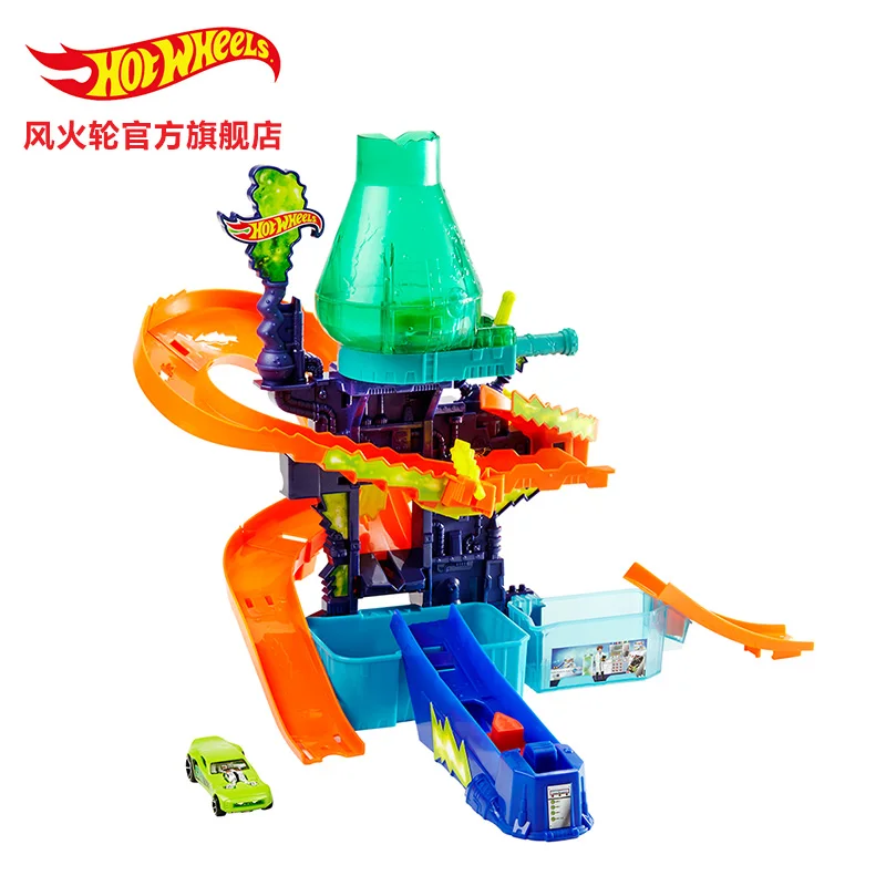 Hot Wheels science lab track пластиковые металлические миниатюрные автомобили железная