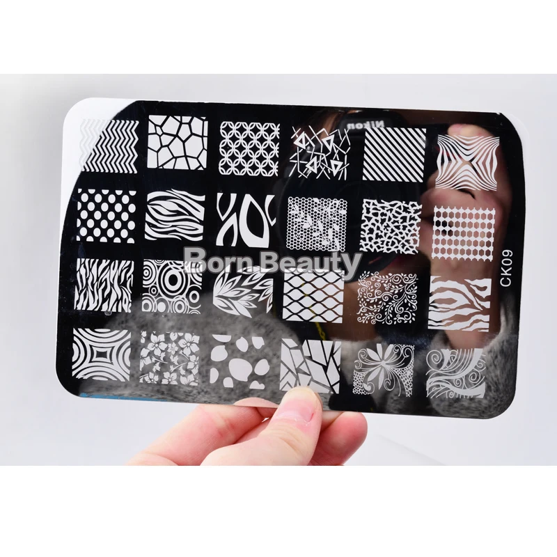 1 шт. новый дизайн шаблон для ногтей цветы французский стиль лак Штамп Штамповка