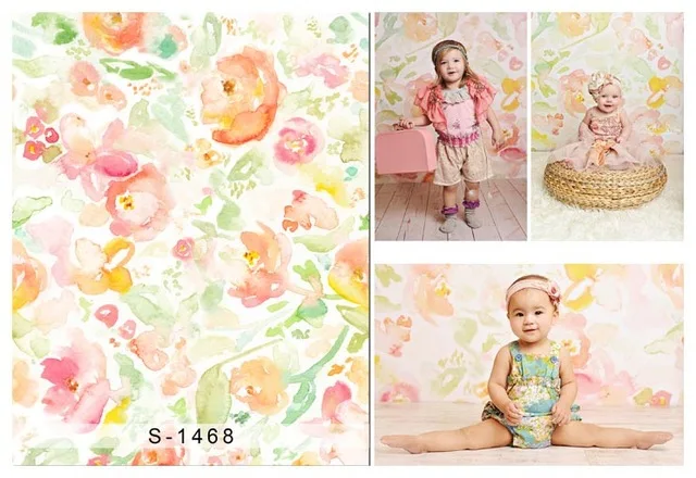 

Vinyl cloth floral children newborn Photography Backdrops Computer Printing Background for photo studio