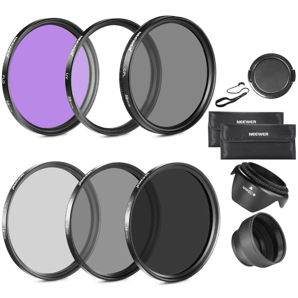 

Neewer 58MM Lens Filter Accessory Kit for CANON EOS Rebel T5i T4i T3i T3 T2i T1i XT XTi XSi SL1 DSLR Cameras