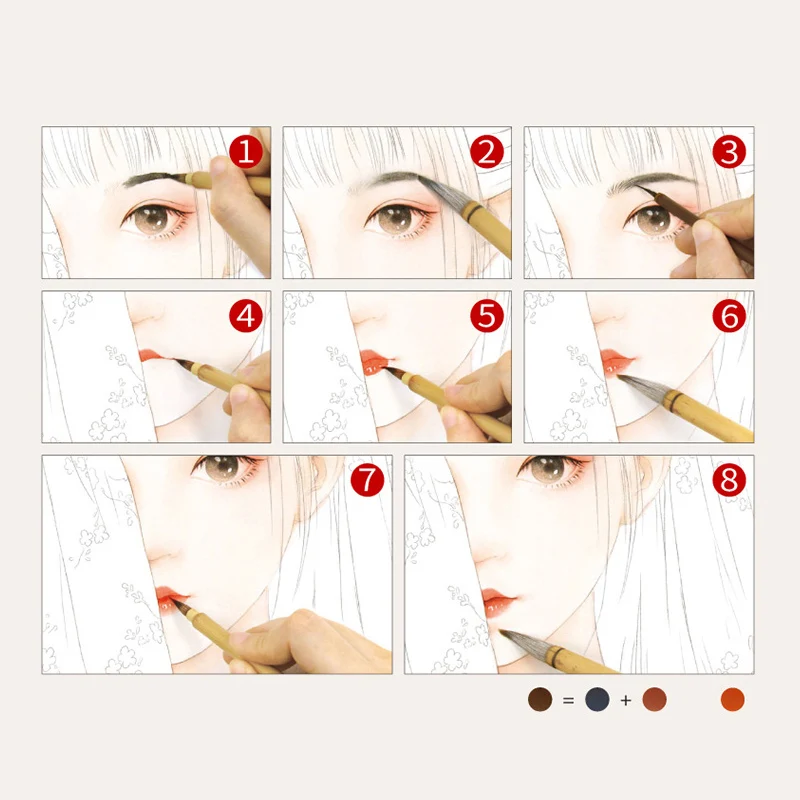 Фото Colouring Book Adult Chinese Ancient Beauty Watercolor Coloring Book Beautiful Women Drawing Techniques Book Painting №3