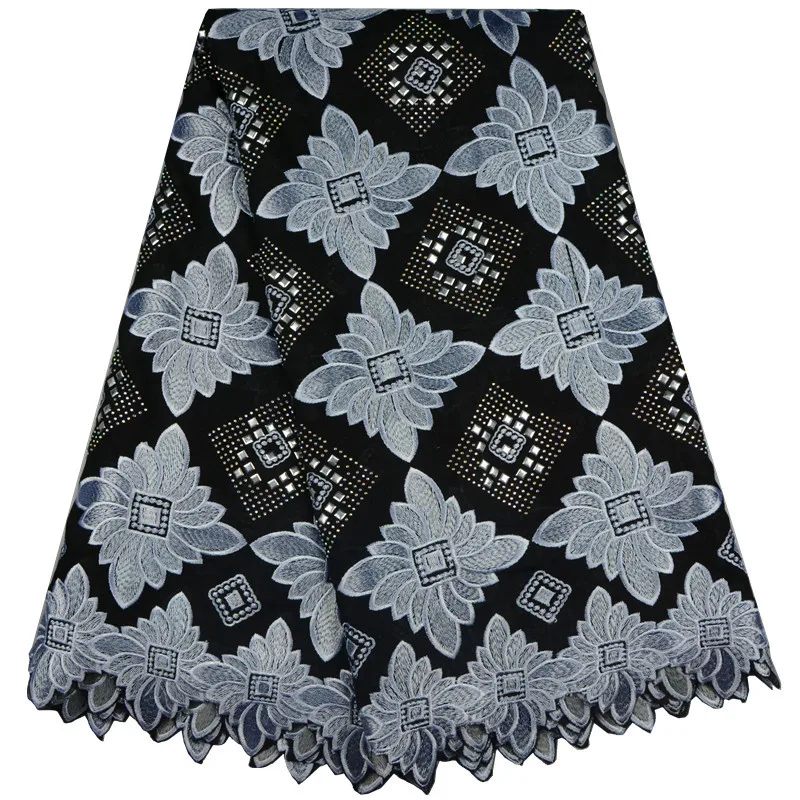 Новый дизайн с вышивкой африканская сухая кружевная ткань для девочек 2017