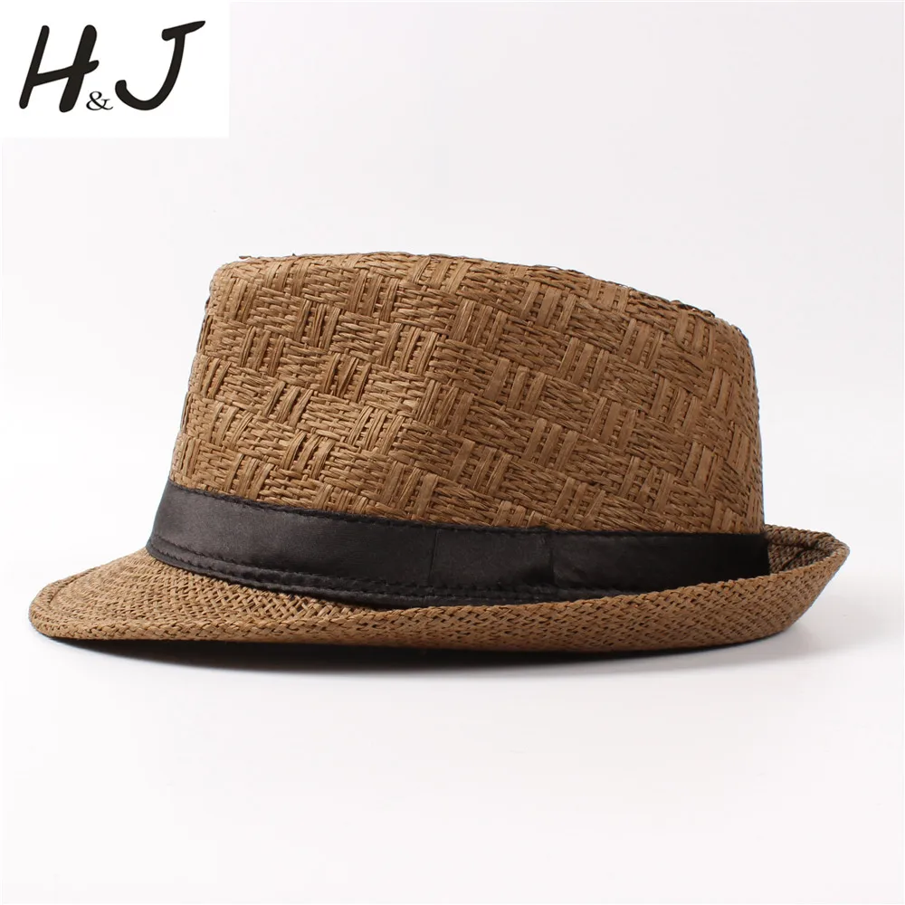 Соломенная женская и мужская летняя пляжная шляпа для путешествий шляпа-федора