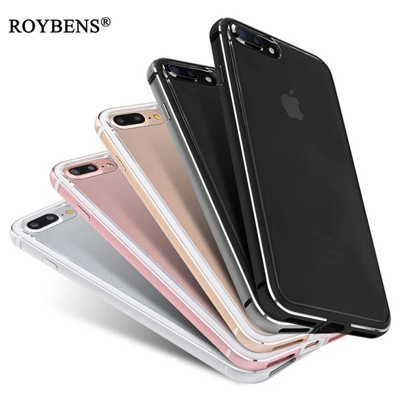 Чехол Roybens для iPhone 7 роскошный силиконовый металлический Гибридный чехол с краями