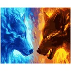 Набор для рисования по номерам сделай сам, Прямая поставка, 40x50, 50x65 см, двухсторонний ледяной огонь, волк, животное, холст, свадебное украшение, художественное оформление, картина в подарок