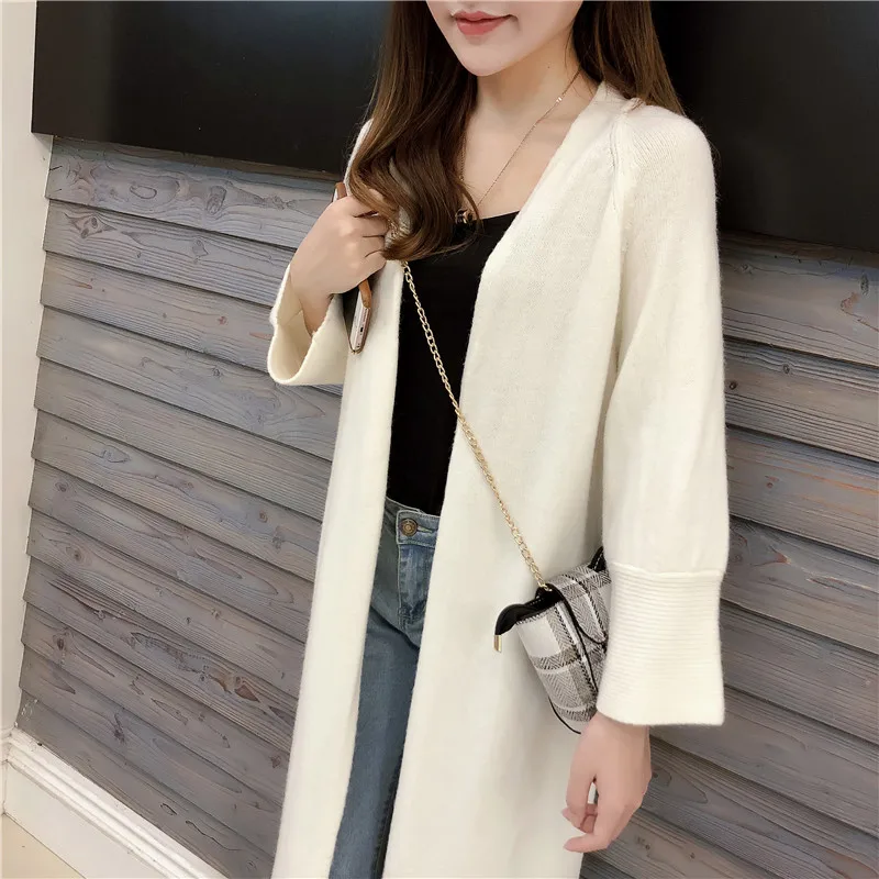 2019 Women Solid Sweater V Neck Knitted Female Cardigans Slim Casual Khaki |