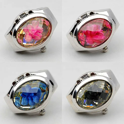 Женские часы кольца модные роскошные стразы кольцо овальная крышка Мини