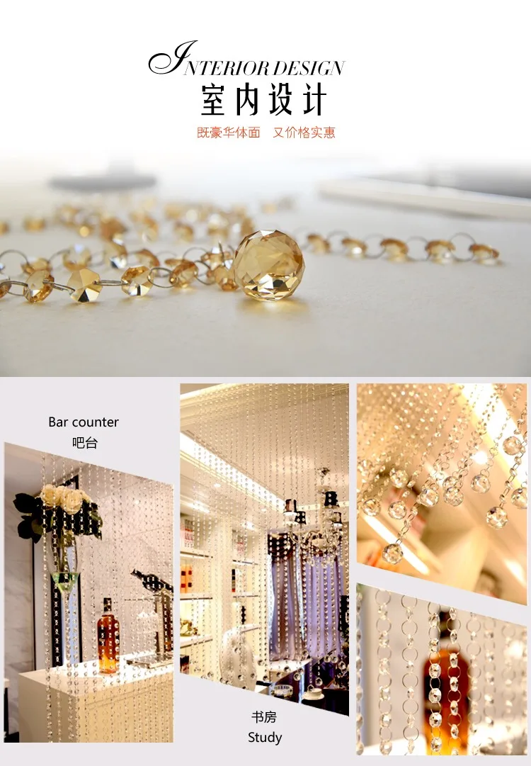 100 метров 30 мм граненый шар + 14 восьмиугольник хрустальный кулон люстра